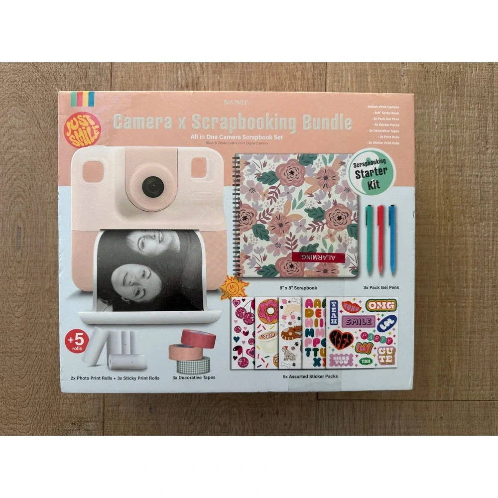MVMT Camera x Scrapbooking Bundle All in One Instant Print Digital Camera Pink